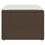 vidaXL Tabouret de jardin avec coussin brun 55x55x37 cm résine tressée