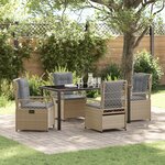 vidaXL Ensemble de salle à manger de jardin 5 pièces en beige poly rattan
