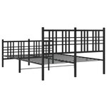 vidaXL Cadre de lit métal sans matelas avec pied de lit noir 140x200cm