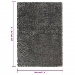 Vidaxl tapis shaggy à poils hauts anthracite 140x200 cm 50 mm