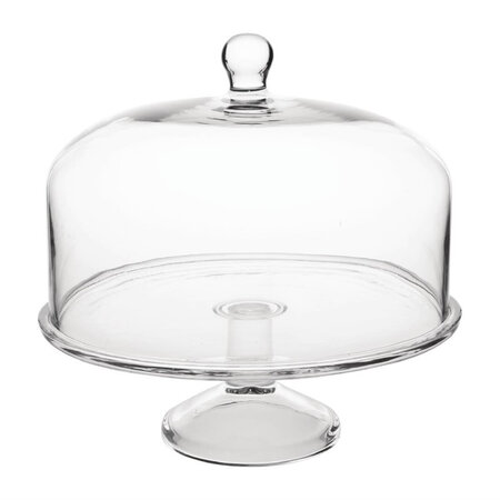 Présentoir à gâteau en verre (sans cloche) - 300(ø) mm - olympia -  - verre x95mm