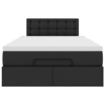 vidaXL Lit ottoman avec matelas & LED noir 120x190cm similicuir