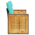 vidaXL Canapé de jardin avec coussins 2 places en résine tressée noire