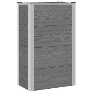 vidaXL Jardinière surélevée Gris 50 x 30 x 22 cm WPC et Aluminium