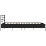 vidaXL Cadre de lit noir 140x190 cm bois d'ingénierie et métal