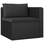 Salon de jardin meuble d'extérieur ensemble de mobilier 7 pièces avec coussins résine tressée noir 02_0017324