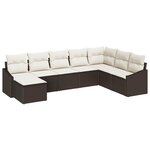 vidaXL Ensemble de canapé de jardin 8 Pièces Marron Poly rotin