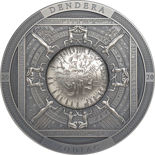 Monnaie DENDERA Zodiac Archeology Symbolism 3 Oz Argent 20$ Cook Islands 2020