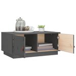 vidaXL Table basse Gris 80x50x35 cm Bois massif de pin