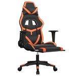 vidaXL Chaise de jeu de massage et repose-pied Noir&Orange Similicuir
