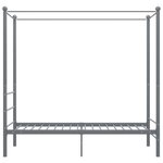 vidaXL Cadre de lit à baldaquin sans matelas gris métal 90x200 cm