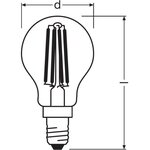 Osram ampoule led sphérique clair filament  4w=40 e14 froid