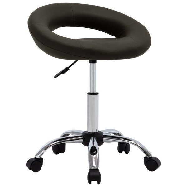 Chaise fauteuil siège de travail roulante similicuir brun 02_0024078
