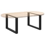 vidaXL Pieds de table basse en U  2 pièces  noir  60 x (42-43) cm  acier