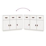 vidaXL Buffet Blanc 100x40x75 cm Bois massif de pin