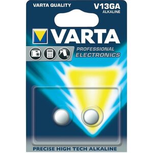Blister de 2 piles bouton alcaline 'Electronics' V13GA (LR44) VARTA