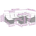vidaXL Ensemble de canapé de jardin avec coussin 9 Pièces Gris et marine