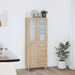 Vidaxl buffet haut chêne sonoma 69 5x34x180 cm bois d'ingénierie