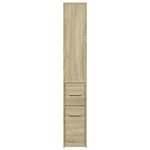 vidaXL Armoire de salle de bain étroite avec roulettes chêne sonoma