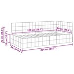 vidaXL Cadre de lit d'angle Gris clair 90 x 200 cm Velours