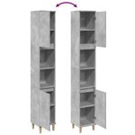 vidaXL Armoire de salle de bain gris béton 30x30x190 cm