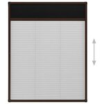 vidaXL Moustiquaire plissée pour fenêtre Aluminium Marron 80x100 cm