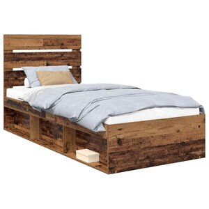 vidaXL Cadre de lit Bois ancien 90 x 190 cm Bois de pin massif