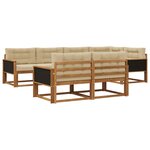 vidaXL Ensemble de canapés d'extérieur 7 Pièces Naturel et Beige