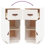 vidaXL Buffet Blanc 34x40x75 cm Bois massif de pin