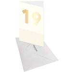 Carte D'anniversaire 19 Ans En Or - Blanc - A Message - Pour Ados Fille Garçon - 11 5 X 17 Cm - Draeger paris