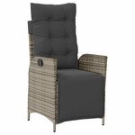 vidaXL Ensemble de salle à manger pour jardin 7 Pièces Gris Poly rotin