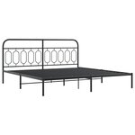 vidaXL Cadre de lit métal sans matelas avec tête de lit noir 200x200cm