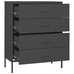 vidaXL Commode Anthracite 80x35x101 5 cm Acier