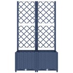 vidaXL Jardinière avec treillis bleu gris 80x40x136 cm PP