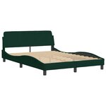vidaXL Cadre de lit Dover vert foncé 120x200 cm velours