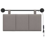 vidaXL Tête de lit suspendue Avec lumière LED Taupe Tissu