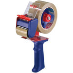 Dévidoir manuel d'emballage + 2 rouleaux havane inclus de 66 m x 50 mm bleu tesa