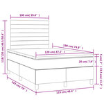 vidaXL Sommier à lattes de lit et matelas LED rose 120x190 cm velours
