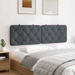 vidaXL Coussin de tête de lit gris foncé 160 cm velours