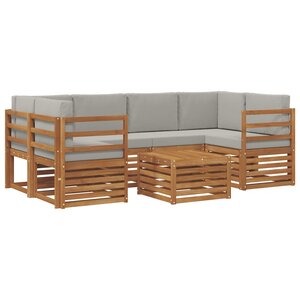 vidaXL Ensemble de canapés d'extérieur 7 Pièces Gris Naturel et Clair