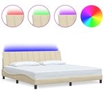 vidaXL Cadre de lit sans matelas crème 200x200 cm tissu