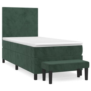 vidaXL Sommier à lattes de lit avec matelas Vert foncé 90x200 cm