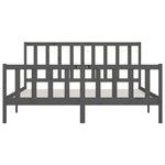vidaXL Cadre de lit sans matelas gris 200x200 cm bois massif