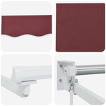 vidaXL Store rétractable manuel avec LEDs Bourgogne et Blanc 4 × 3 m