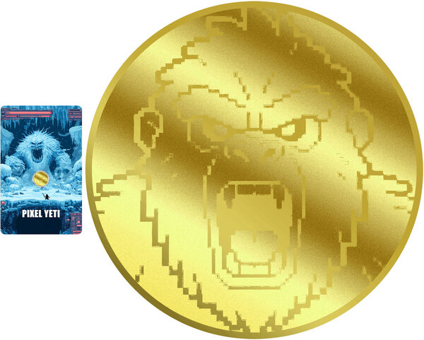 Monnaie PIXEL YETI 1/1000 Oz Or 12$ Liberia 2026