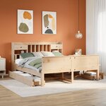 vidaXL Lit bibliothèque sans matelas 180x200 cm bois massif de pin