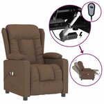vidaXL Fauteuil électrique de massage Marron Tissu
