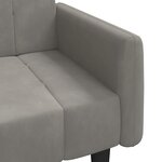vidaXL Canapé-lit à 2 places Gris clair Velours