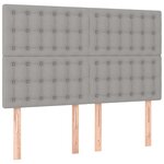 vidaXL Sommier à lattes de lit et matelas et LED Gris clair 140x200 cm