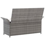 vidaXL Banc de rangement avec coussin gris 138 cm résine tressée